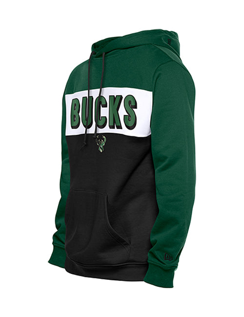 New Era Game Day Block Milwaukee Bucks Hooded Sweatshirt-Front