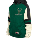 New Era Throwback Milwaukee Bucks Full Zip Hooded Sweatshirt-front