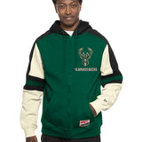 New Era Throwback Milwaukee Bucks Full Zip Hooded Sweatshirt-model