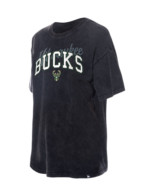 Women's New Era Evergreen Milwaukee Bucks Washed T-Shirt-front