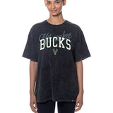 Women's New Era Evergreen Milwaukee Bucks Washed T-Shirt-model
