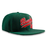 Bucks In Six x Roots Of Fight '68 Script Milwaukee Bucks Snapback Hat-right