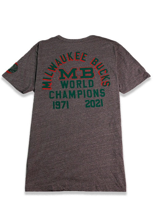 Bucks In Six x Roots Of Fight World Champs Script Milwaukee Bucks T-Shirt-back