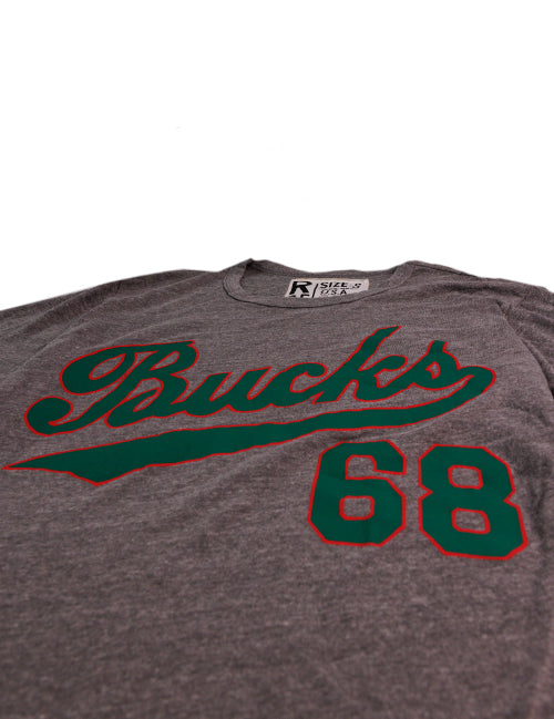 Bucks In Six x Roots Of Fight World Champs Script Milwaukee Bucks T-Shirt-close up
