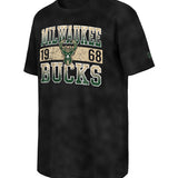 New Era '68 Black Milwaukee Bucks Washed T-Shirt-front