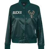Women's Pro Standard Game Day Milwaukee Bucks Satin Jacket-front