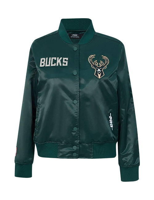 Women's Pro Standard Game Day Milwaukee Bucks Satin Jacket-front