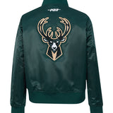 Women's Pro Standard Game Day Milwaukee Bucks Satin Jacket-back