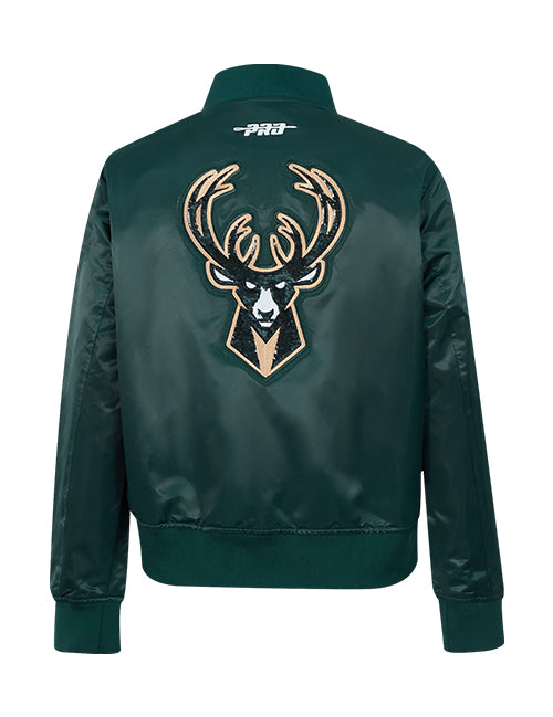 Women's Pro Standard Game Day Milwaukee Bucks Satin Jacket-back