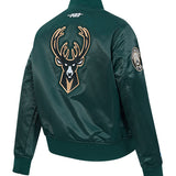 Women's Pro Standard Game Day Milwaukee Bucks Satin Jacket-angled right
