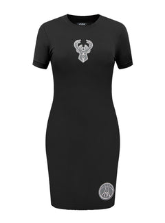 Women's Pro Standard Reverse Terry Milwaukee Bucks Bodycon T-Shirt Dress-front