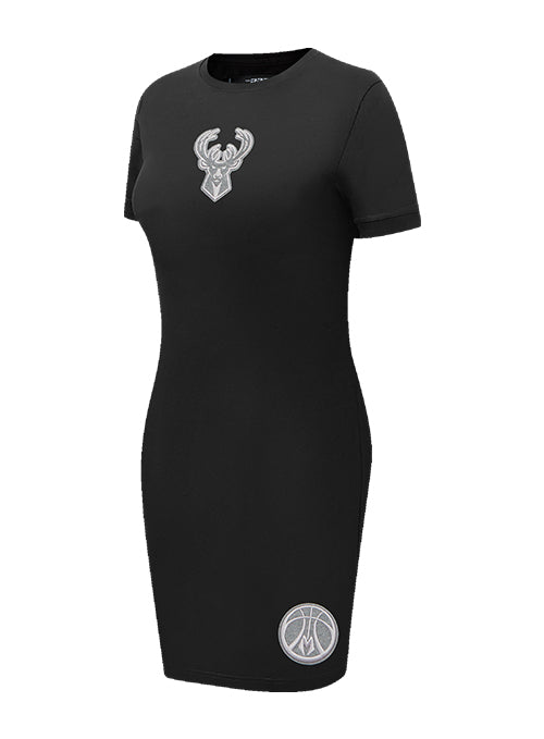 Women's Pro Standard Reverse Terry Milwaukee Bucks Bodycon T-Shirt Dress-angled front