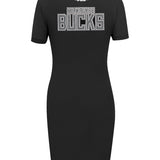 Women's Pro Standard Reverse Terry Milwaukee Bucks Bodycon T-Shirt Dress-back