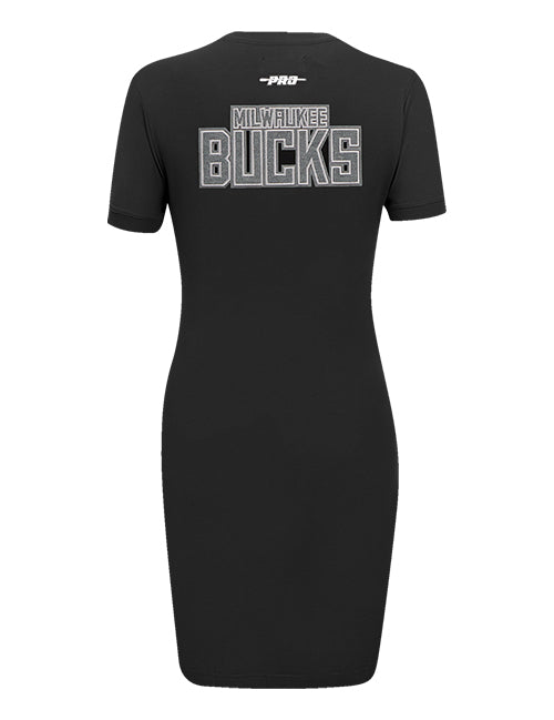 Women's Pro Standard Reverse Terry Milwaukee Bucks Bodycon T-Shirt Dress-back