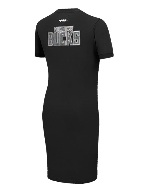 Women's Pro Standard Reverse Terry Milwaukee Bucks Bodycon T-Shirt Dress-angled back