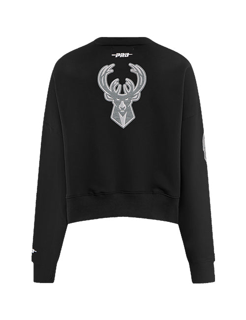 Women's Pro Standard Reverse Terry Milwaukee Bucks Crewneck Sweatshirt-back