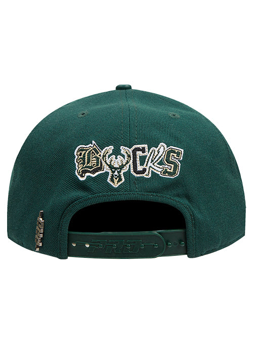 Pro Standard Ransom Milwaukee Bucks Pinch Front Snapback Hat-back
