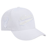 Pro Standard White Out Milwaukee Bucks Pinch Front Snapback Hat