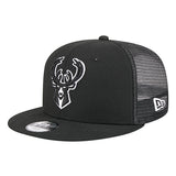 Youth New Era 9Fifty Tonal Milwaukee Bucks Trucker Snapback Hat-left
