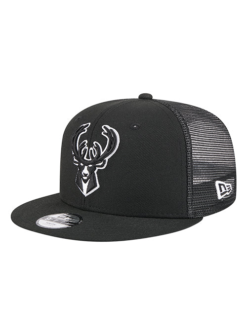 Youth New Era 9Fifty Tonal Milwaukee Bucks Trucker Snapback Hat-left