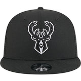 Youth New Era 9Fifty Tonal Milwaukee Bucks Trucker Snapback Hat-front