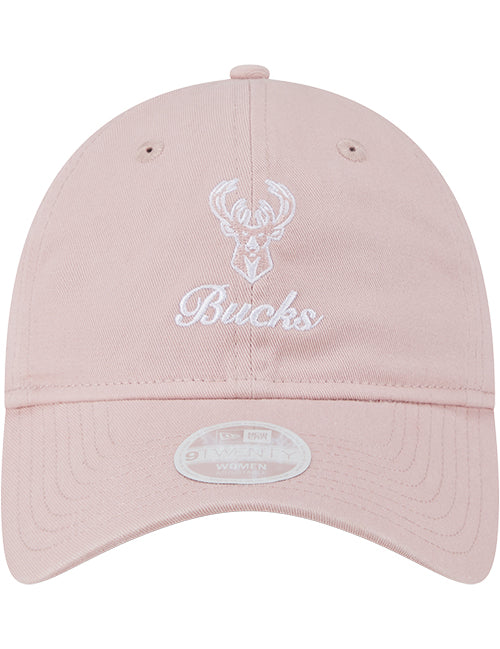 Women's New Era 9Twenty Preppy Milwaukee Bucks Adjustable Hat-front