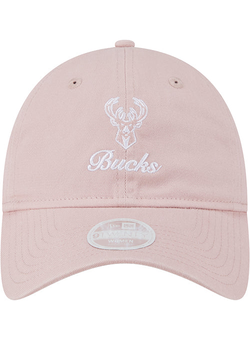 Women's New Era 9Twenty Preppy Milwaukee Bucks Adjustable Hat-front