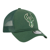 Youth New Era 9Forty Milwaukee Bucks Trucker Snapback Hat-right