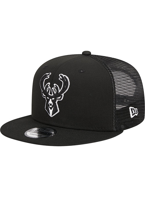 New Era 9Fifty Tonal Trucker Milwaukee Bucks Snapback Hat-LEFT
