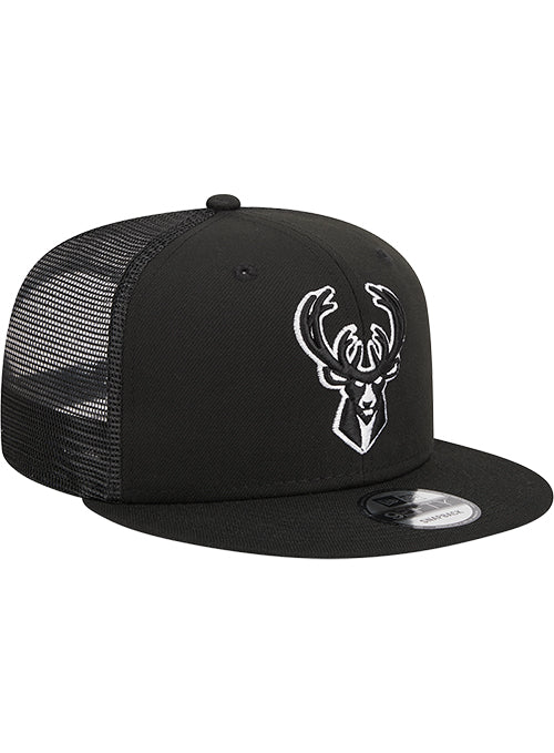 New Era 9Fifty Tonal Trucker Milwaukee Bucks Snapback Hat-RIGHT