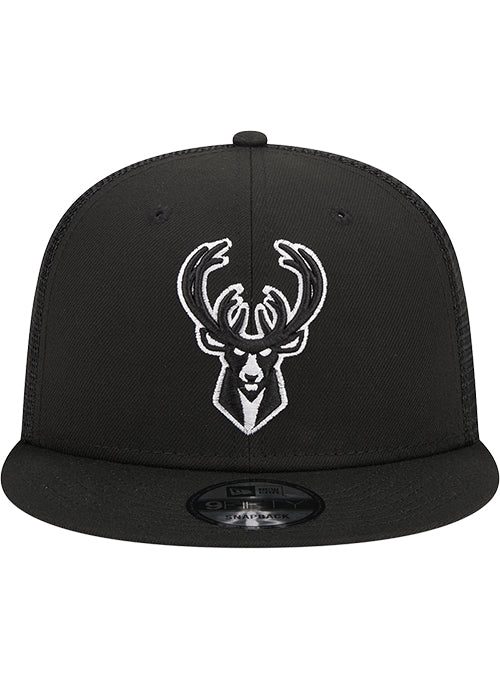 New Era 9Fifty Tonal Trucker Milwaukee Bucks Snapback Hat-FRONT