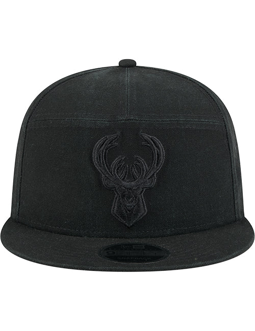 New Era 9Fifty Split Panel Milwaukee Bucks Snapback Hat-front