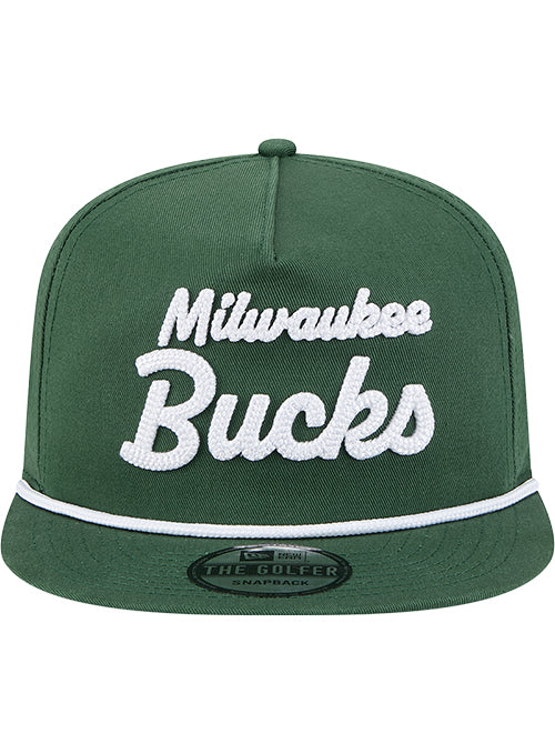 New Era Golfer Green Milwaukee Bucks Snapback Hat-front