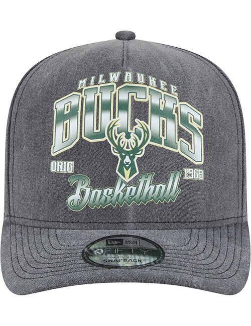 New Era Washed Golfer Milwaukee Bucks Adjustable Hat-front