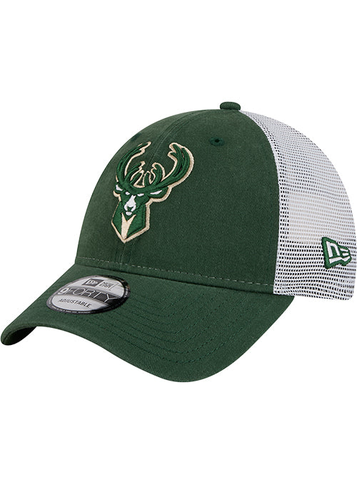 New Era 9Forty Icon Milwaukee Bucks Trucker Snapback Hat-left