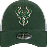 New Era 9Forty Icon Milwaukee Bucks Trucker Snapback Hat-front