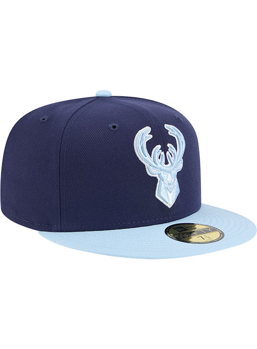 New Era 59Fifty Two-Tone Color Pack Blue Milwaukee Bucks Fitted Hat-rigjht