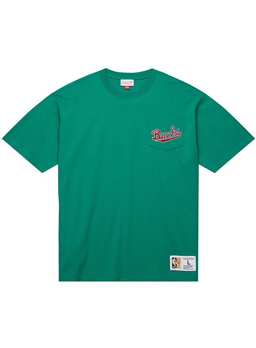 Mitchell & Ness HWC '68 Oversweep Milwaukee Bucks Pocket T-Shirt-front