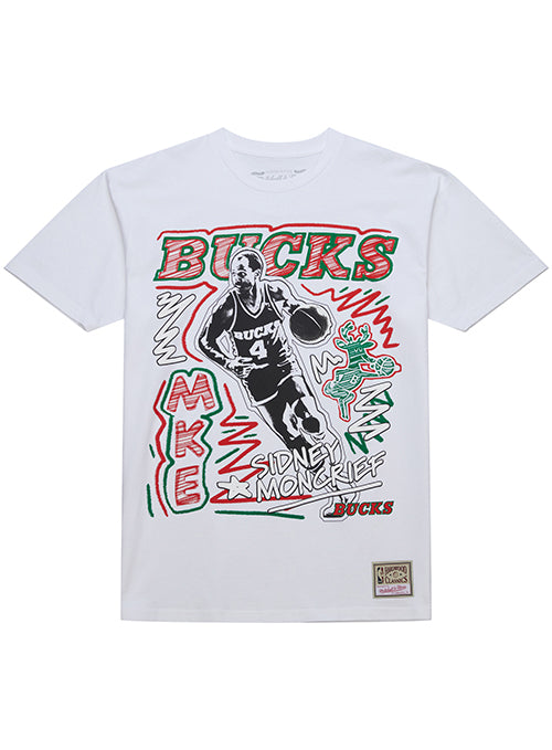 Mitchell & Ness Sidney Moncrief Chalk It Up Milwaukee Bucks T-Shirt-front