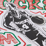 Mitchell & Ness Sidney Moncrief Chalk It Up Milwaukee Bucks T-Shirt-close-up