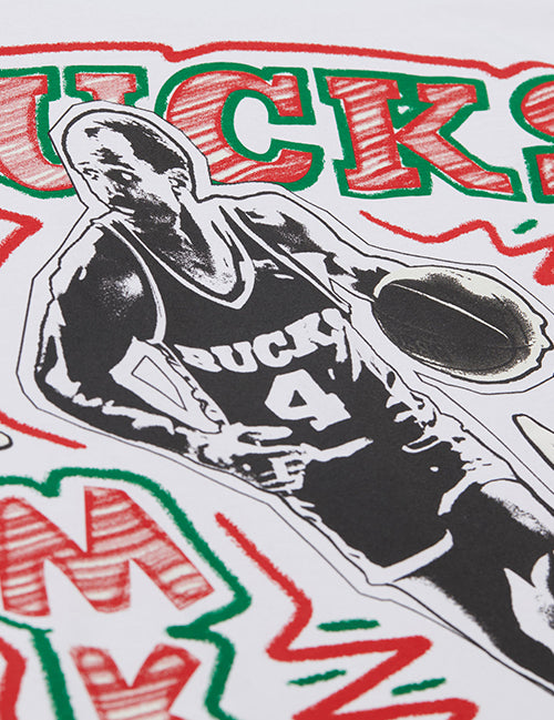 Mitchell & Ness Sidney Moncrief Chalk It Up Milwaukee Bucks T-Shirt-close-up