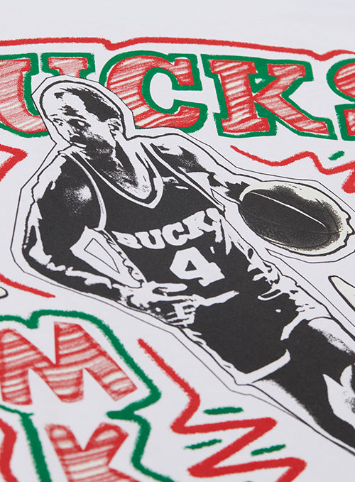 Mitchell & Ness Sidney Moncrief Chalk It Up Milwaukee Bucks T-Shirt-close-up