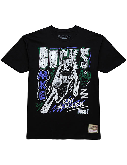 Mitchell & Ness Ray Allen Chalk It Up Milwaukee Bucks T-Shirt-front