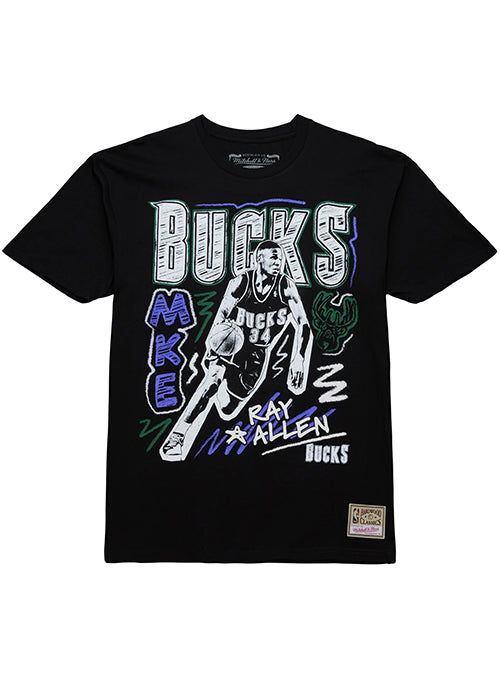 Mitchell & Ness Ray Allen Chalk It Up Milwaukee Bucks T-Shirt-front