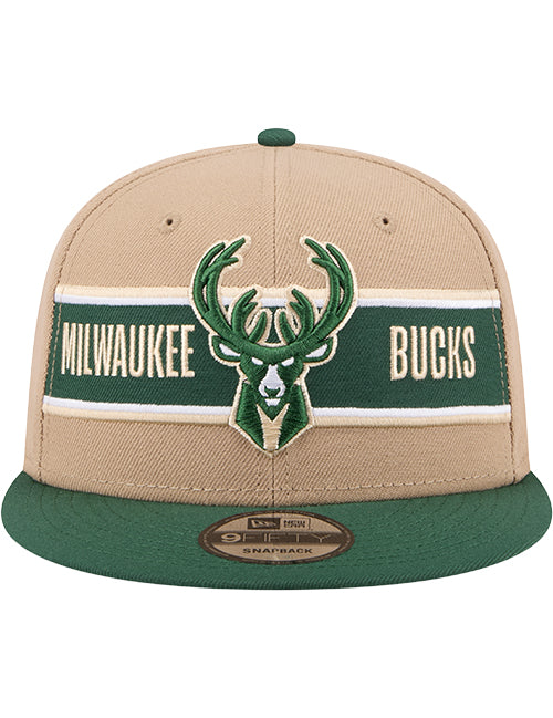 New Era Draft 2024 9Fifty Milwaukee Bucks Snapback Hat-front