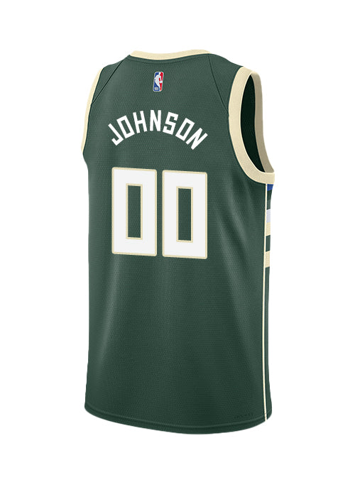 Nike 2022 Icon Edition AJ Johnson Milwaukee Bucks Swingman Jersey-back