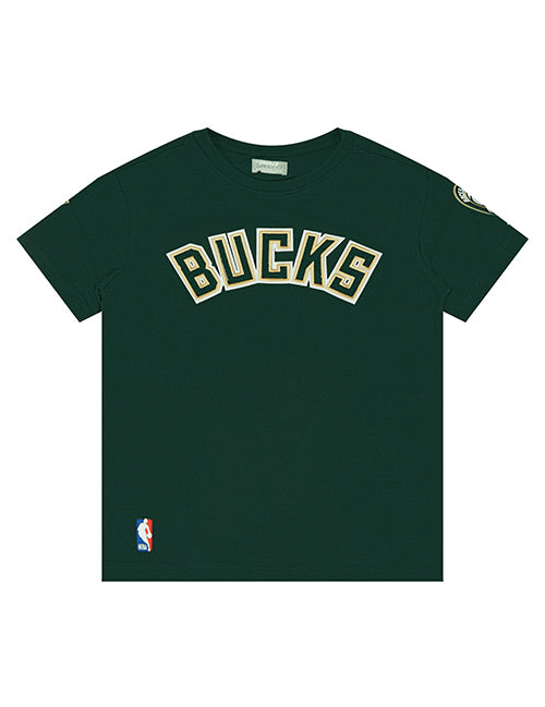 Youth Pro Standard Classic Chenille Milwaukee Bucks T-Shirt-front