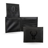 Rico Personalized Milwaukee Bucks Black Billfold Wallet