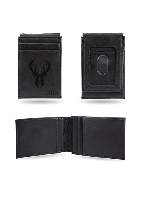 Rico Personalized Milwaukee Bucks Black Front Pocket Wallet