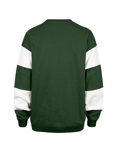 Women's '47 Brand Barred Eephus Milwaukee Bucks Crewneck Sweatshirt-back